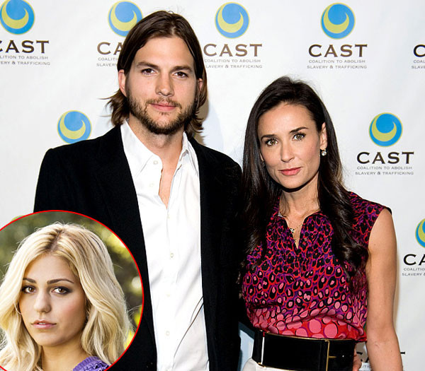 Ashton Kutcher (33 tuổi) lừa dối Demi Moore (49 tuổi) khi qua đêm với cô gái trẻ, Sara Leal, vào đúng ngày kỷ niệm 6 năm ngày cưới. Sự việc bị báo giới phanh phui và làm ầm ĩ trong một thời gian dài. Demi Moore dù đã cố gắng cứu vãn hôn nhân nhưng cuối cùng cũng không thể tha thứ cho chồng và quyết định thông báo ly hôn. Demi Moore nói trong thông báo ly hôn với báo giới: 'Là một người phụ nữ, người mẹ, người vợ, tôi thấy rằng có những giá trị nhất định và những lời thề thiêng liêng cần được giữ gìn. Và với tinh thần ấy, tôi đã lựa chọn bước về phía trước, không quay đầu nhìn lại.'