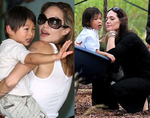 Pax Thiên trong vòng tay mẹ nuôi - Angelina Jolie. Pax Thiên trong vòng tay mẹ nuôi - Angelina Jolie.