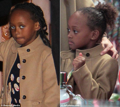 Zahara với mái tóc mới và cũ. Angelina Jolie bị chê vì cho con nối tóc
