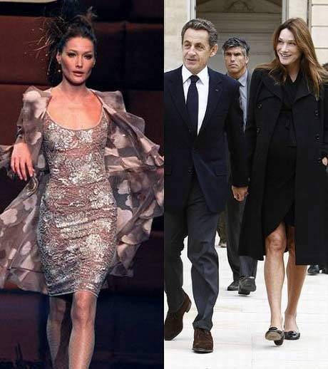 Carla Bruni. Carla Bruni từng là một trong những siêu mẫu đắt giá nhất của thập niên 1990. Cô còn được biết đến với vai trò nhạc sĩ và ca sĩ. Dù đã từ bỏ sàn diễn và kết hôn với Tổng thống Pháp Nicolas Sarkozy, vẻ đẹp của Carla Bruni vẫn khiến nhiều người ngây ngất và được ví như một luồng gió mới ở điện Elysee. Carla Bruni. Carla Bruni từng là một trong những siêu mẫu đắt giá nhất của thập niên 1990. Cô còn được biết đến với vai trò nhạc sĩ và ca sĩ. Dù đã từ bỏ sàn diễn và kết hôn với Tổng thống Pháp Nicolas Sarkozy, vẻ đẹp của Carla Bruni vẫn khiến nhiều người ngây ngất và được ví như một luồng gió mới ở điện Elysee.