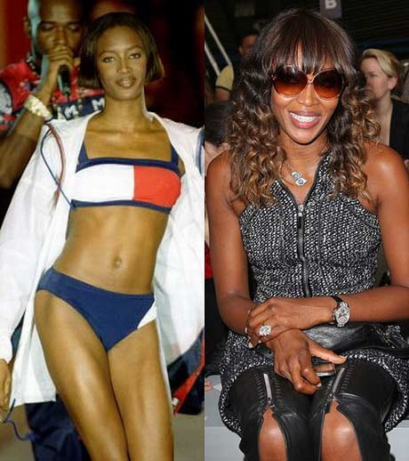 Naomi Campbell. Ở tuổi 41, siêu mẫu với biệt danh "báo đen" Naomi Campbell vẫn rất kỳ công giữ dáng và vì thế, hình thể cô giờ đây không khác mấy như thời kỳ còn ở đỉnh cao sự nghiệp. Sau một vài thăng trầm trong cuộc sống, giờ đây cô đang hạnh phúc bên bạn trai là tỷ phú người Nga Vladimir Doronin. Naomi Campbell. Ở tuổi 41, siêu mẫu với biệt danh "báo đen" Naomi Campbell vẫn rất kỳ công giữ dáng và vì thế, hình thể cô giờ đây không khác mấy như thời kỳ còn ở đỉnh cao sự nghiệp. Sau một vài thăng trầm trong cuộc sống, giờ đây cô đang hạnh phúc bên bạn trai là tỷ phú người Nga Vladimir Doronin.
