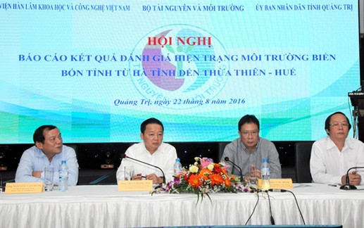Bộ trưởng Trần Hồng Hà chủ trì Hội nghị công bố chất lượng nước biển miền Trung sau sự cố môi trường do Formosa Bộ trưởng Trần Hồng Hà chủ trì Hội nghị công bố chất lượng nước biển miền Trung sau sự cố môi trường do Formosa