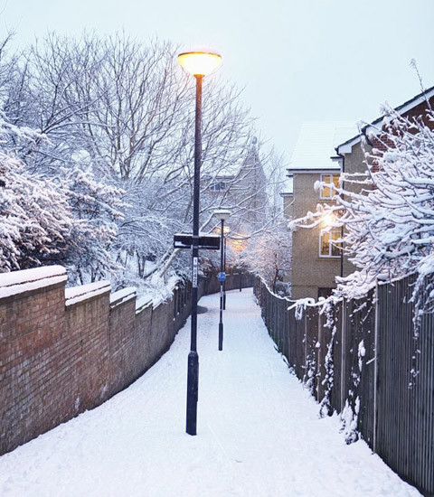 Lối đi ngập trong tuyết trắng. Lối đi ngập trong tuyết trắng.