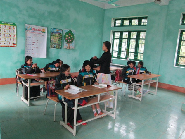 Một lớp học vẻn vẹn 8 học sinh của trường.