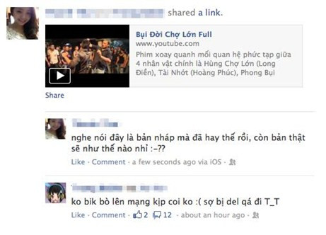 Bộ phim Bụi đời Chợ Lớn nhanh chóng được chia sẻ trên khắp các trang mạng và các diễn đàn.