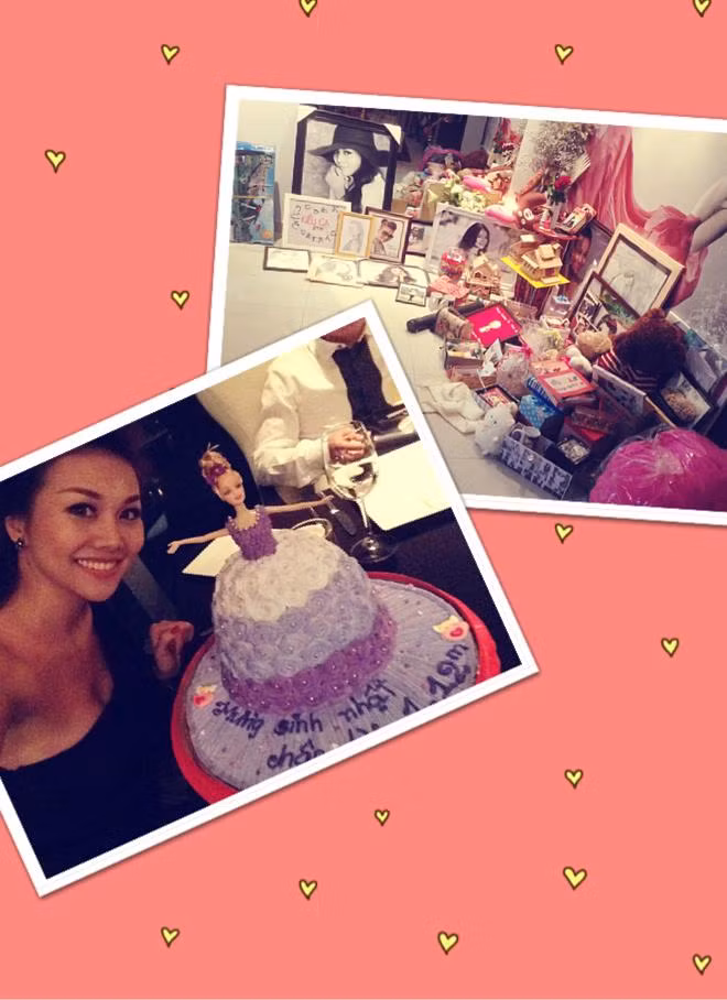 Hậu sinh nhật, Thanh Hằng hạnh phúc khoe "núi" quà nhận được từ fan hâm mộ. Cô chia sẻ: "Vui quá nên quên mệt mỏi. Về nhà mở quà đến 4 giờ sáng và vẫn tươi hơn hoa".
