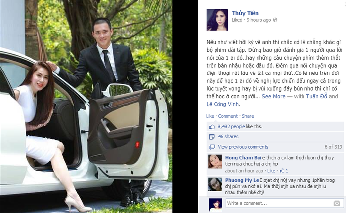 Thủy Tiên với dòng tâm sự dài về chồng được cô chia sẻ trên trang cá nhân. Thủy Tiên với dòng tâm sự dài về chồng được cô chia sẻ trên trang cá nhân.