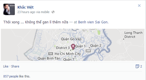 Chia sẻ của Khắc Việt trên trang cá nhân. Chia sẻ của Khắc Việt trên trang cá nhân.
