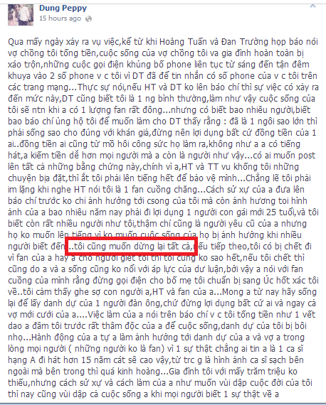 Fan Dung chia sẻ trên trang cá nhân. Fan Dung chia sẻ trên trang cá nhân.