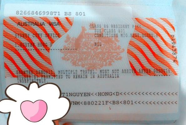 Visa của chồng fan Dung. Visa của chồng fan Dung.