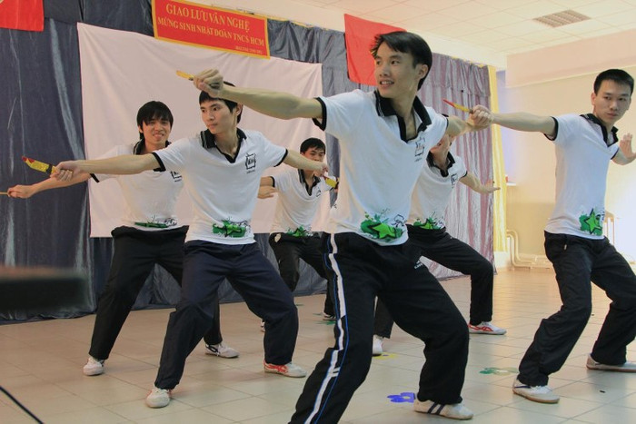 Tiết mục đồng diễn võ thuật hoành tráng thể hiện bởi các đoàn viên của chi đoàn K09.