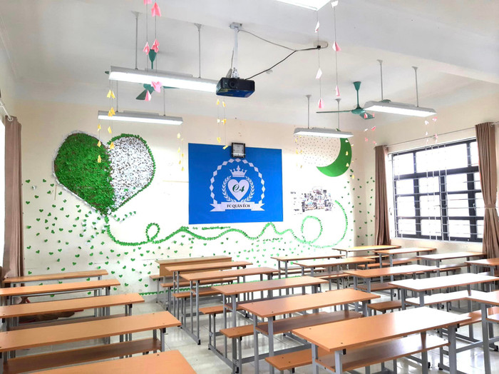 Lớp học văn hoá phổ thông tại Trường Cao đẳng Việt - Hàn Quảng Ninh được trang trí công phu (Ảnh: CTV) Lớp học văn hoá phổ thông tại Trường Cao đẳng Việt - Hàn Quảng Ninh được trang trí công phu (Ảnh: CTV)