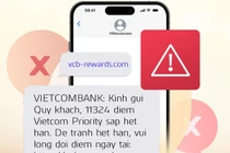 Vietcombank cảnh báo lừa đảo phát tán tin nhắn SMS thông báo điểm thưởng hết hạn đính kèm link giả