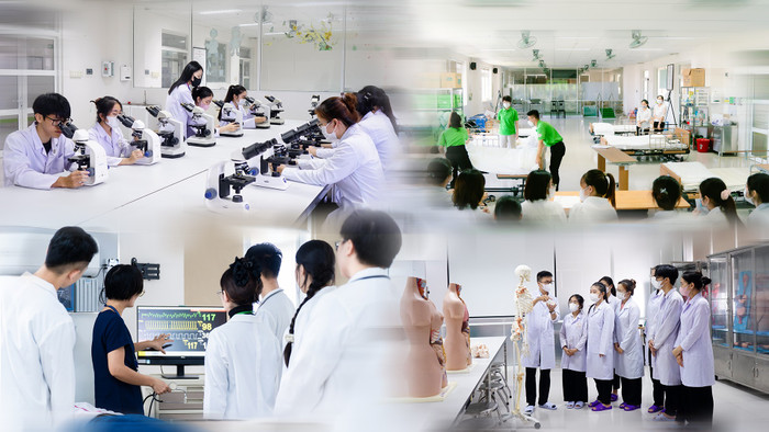 Sinh viên khối ngành Sức khoẻ thực tập tại các trung tâm, hệ thống phòng thí nghiệm quy chuẩn của Trường Đại học Đông Á. Ảnh: NTCC. khoisk-anh1.png