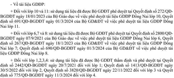Thông tin về tài liệu giáo dục địa phương được sử dụng cho học sinh các cấp tại đơn vị. Ảnh chụp màn hình. screenshot-2025-10-14-212008.png