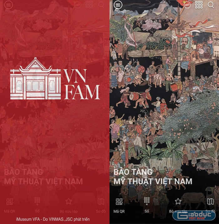 Giao diện của ứng dụng iMusem VFA. gdvn-app.jpg