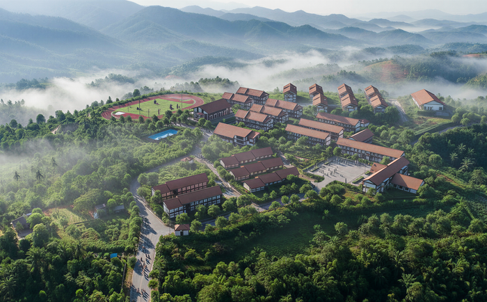 Phối cảnh tổng thể Trường Phổ thông dân tộc nội trú Tiểu học và Trung học cơ sở Dân Hóa. Ảnh: Ủy ban nhân dân xã cung cấp