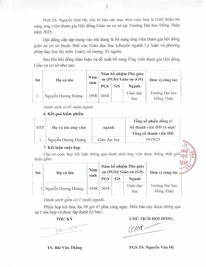 Biên bản Họp giới thiệu bổ sung ứng viên tham gia Hội đồng giáo sư cơ sở Trường Đại học Đồng Tháp năm 2025. Ảnh: NTCC. bien-ban-gioi-thieu-bo-sung-ung-vien-tham-gia-hoi-dong-gscs-2.png