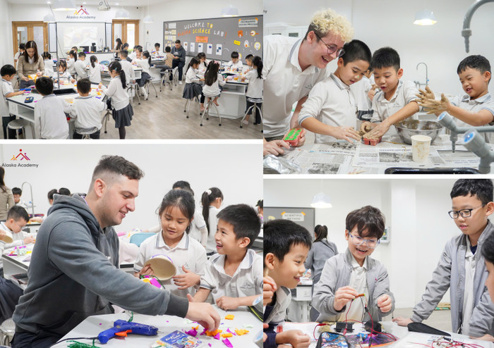 Học sinh Trường Tiểu học Quốc tế Alaska. Ảnh: NTCC. Thiết kế: Hồng Linh.
