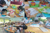 Một số hình ảnh Steam trong môn Âm nhạc (nhạc cụ Macaras) và Mĩ Thuật (khu vườn nở hoa) từ vật liệu tái chế