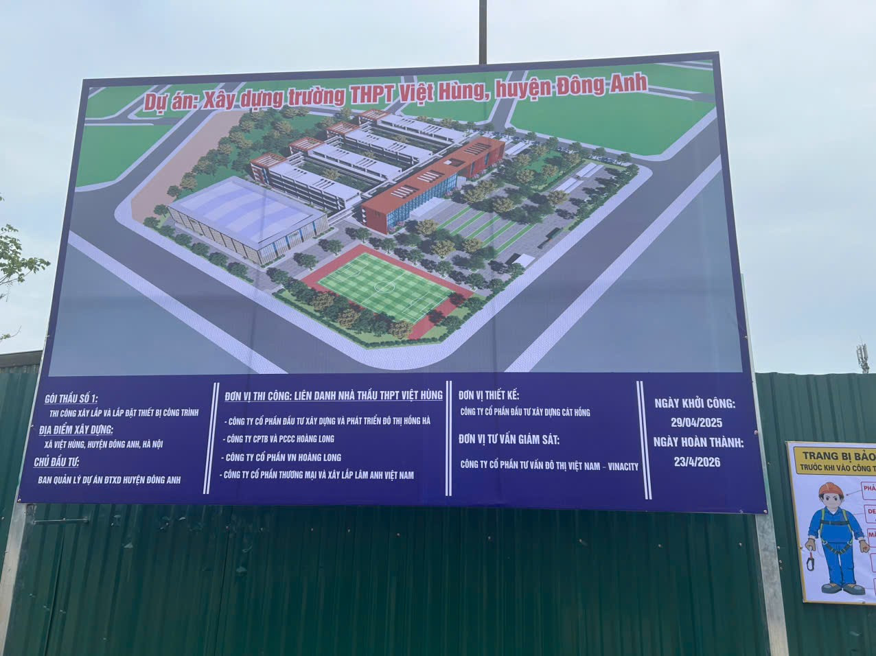 Dự án Trường Trung học phổ thông Việt Hùng hiện đang được xây dựng, dự kiến hoàn thành tháng 4/2026. Ảnh: Doãn Nhàn z6839501074280-a900b8079641ed23d9ab534f620425d8.jpg
