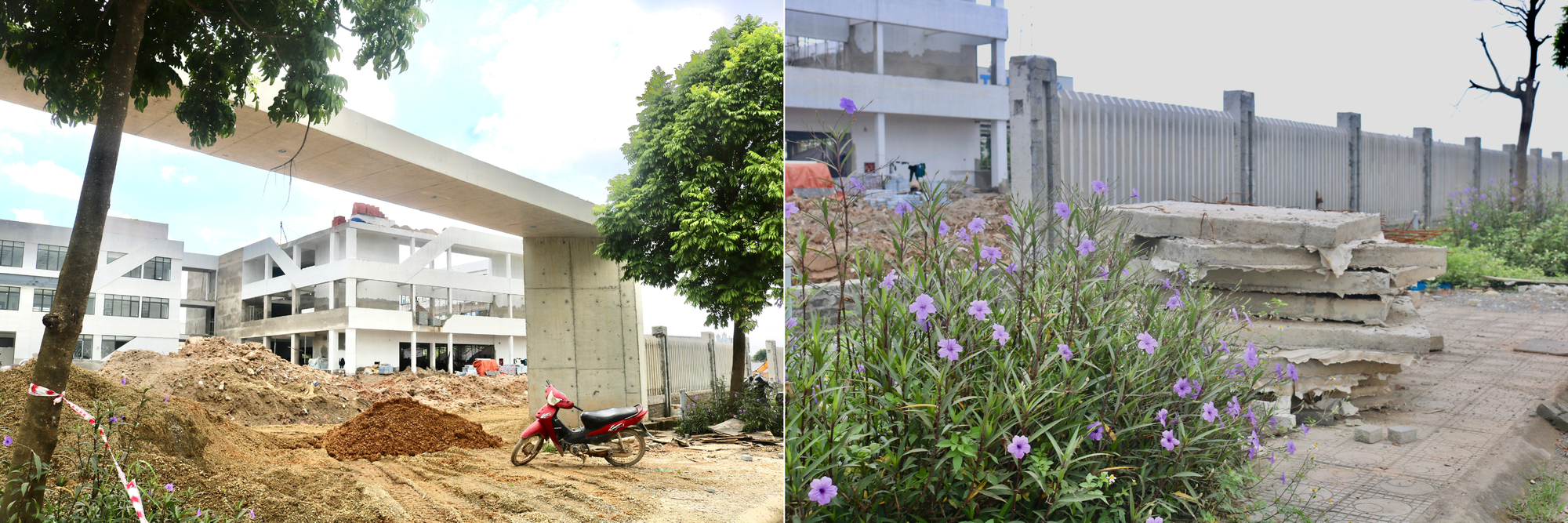 Theo ghi nhận của phóng viên, mặc dù chỉ khoảng hơn 1 tháng nữa, năm học mới 2025-2026 sẽ chính thức diễn ra. Nhưng đến nay, Trường Trung học phổ thông Phúc Thịnh vẫn đang trong quá trình xây dựng. Ảnh chụp ngày 25/7/2025. (Ảnh: Doãn Nhàn) thiet-ke-chua-co-ten-1.png
