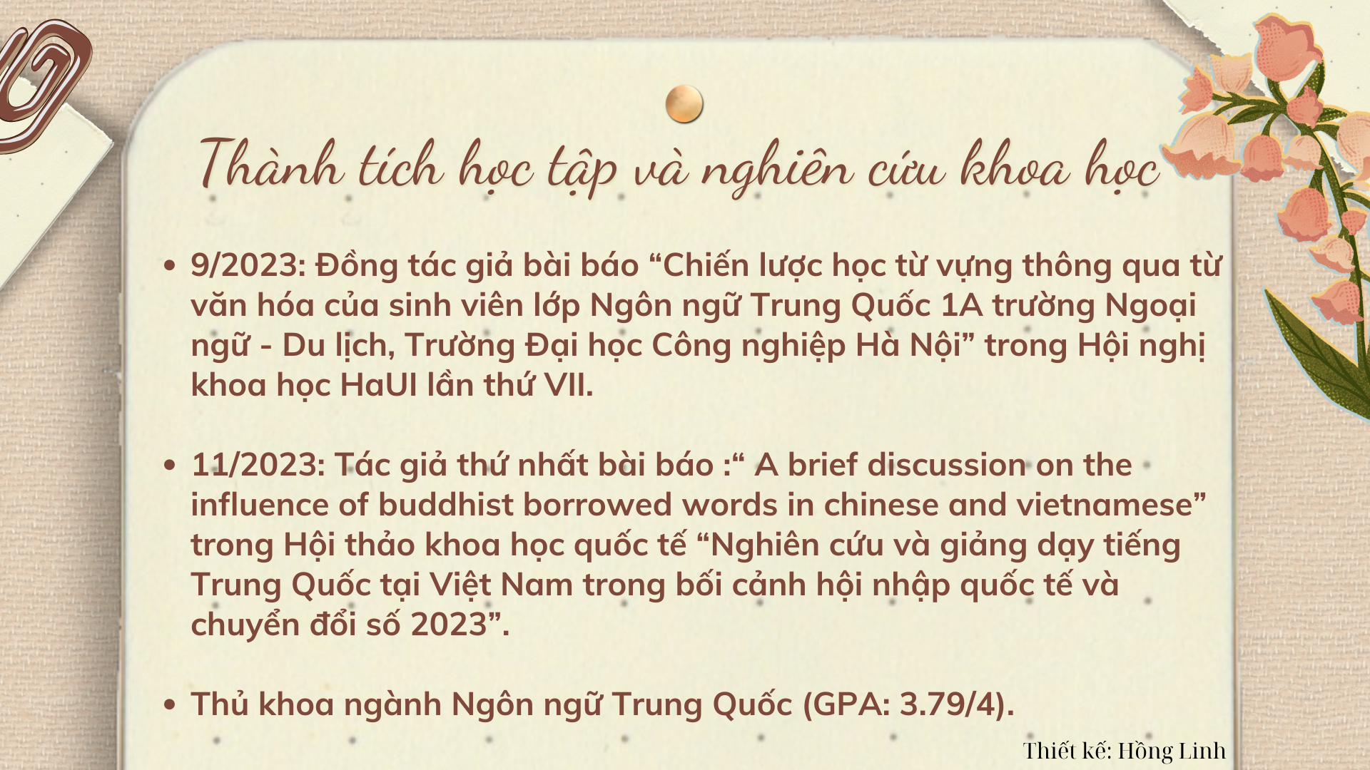 Một số thành tích học tập và nghiên cứu khoa học của Lê Nguyễn Ngọc Ánh. Thông tin: NVCC. Le Nguyen Ngoc Anh (2).png
