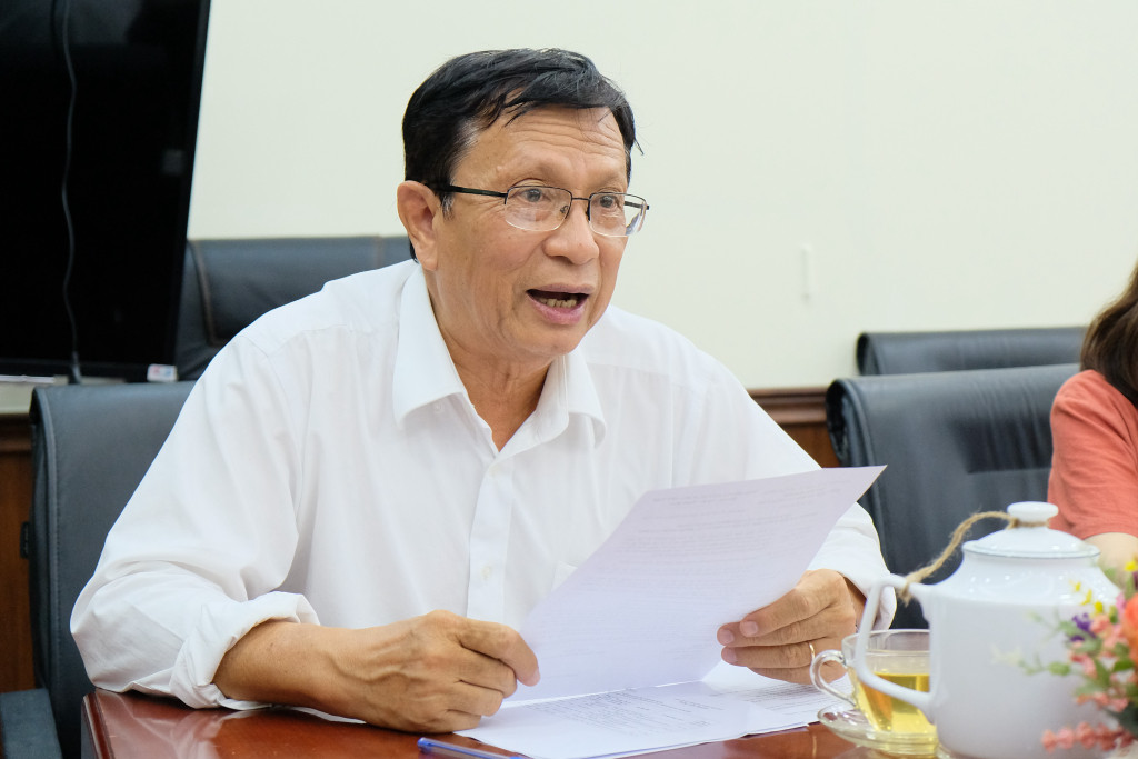 Giáo sư Võ Văn Sen - Chủ tịch Hội đồng Khoa học và Đào tạo Trường Đại học Khoa học Xã hội và Nhân văn, Đại học Quốc gia thành phố Hồ Chí Minh, Phó Chủ tịch Hội đồng Giáo sư liên ngành Sử học - Khảo cổ học - Dân tộc học/Nhân học. Ảnh: HCMUSSH