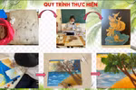 TPHCM: Cô và trò Trường THCS Hai Bà Trưng biến xơ dừa thành tác phẩm hội họa 