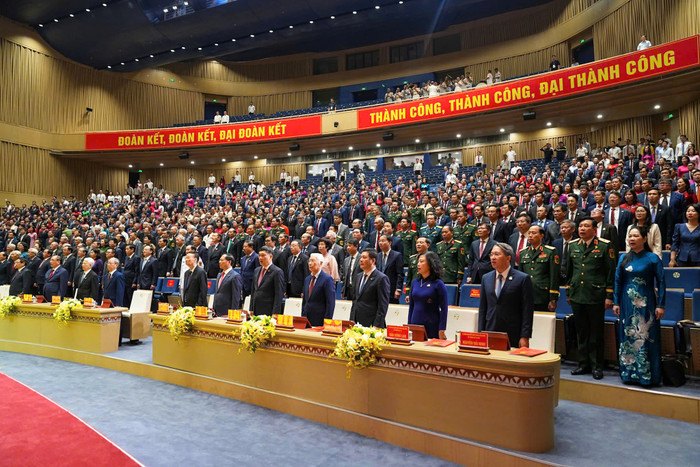 Các đại biểu dự đại hội Đảng bộ thành phố Hải Phòng lần thứ I, nhiệm kỳ 2025-2030 (Ảnh: HP) quang-canh-dh-hp.jpg