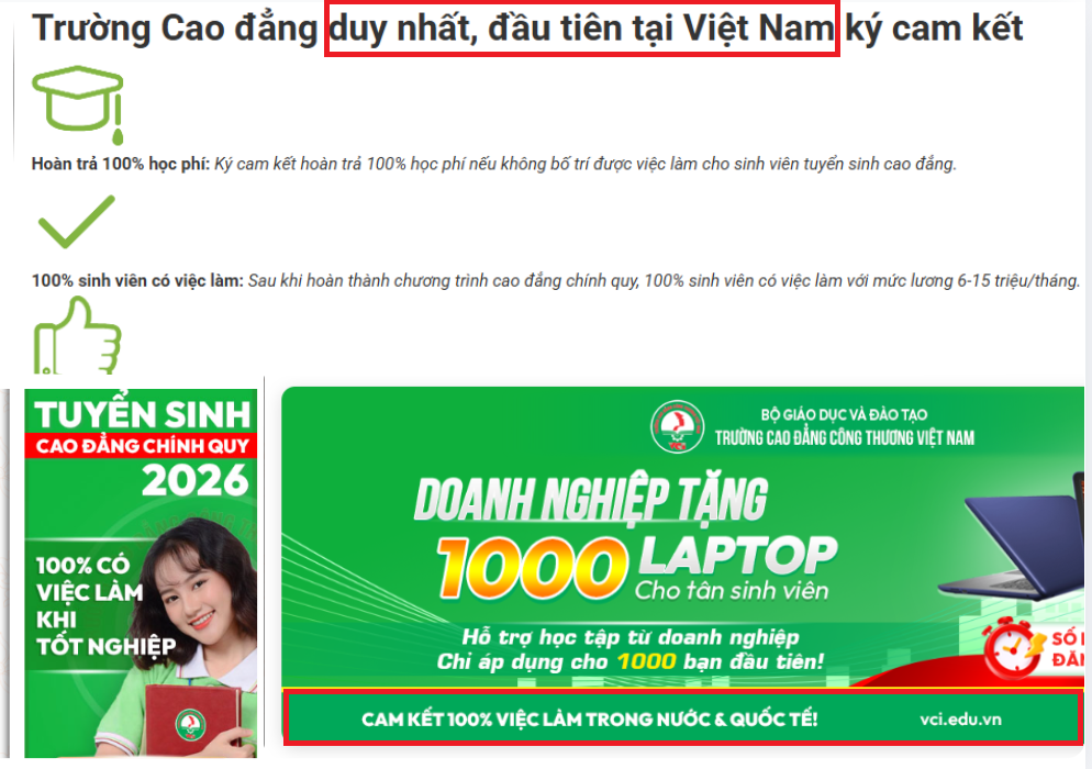Ảnh tổng hợp chụp màn hình tại website nhà trường.