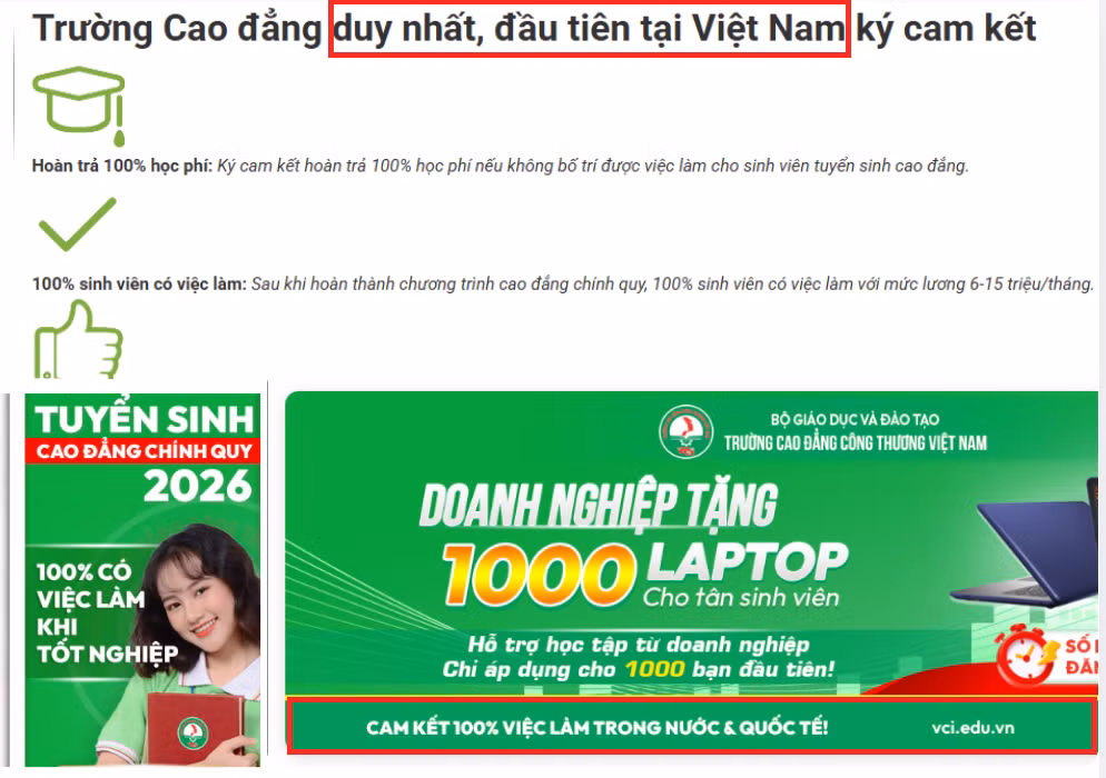 Ảnh tổng hợp chụp màn hình tại website nhà trường.