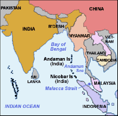 Quần đảo Andaman Nicobar Ấn Độ án ngữ eo biển Malacca Quần đảo Andaman Nicobar Ấn Độ án ngữ eo biển Malacca