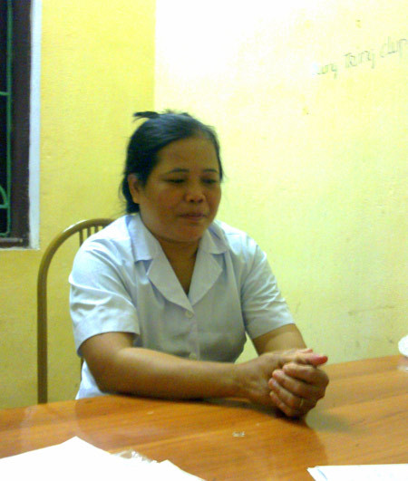 Đối tượng Triệu Thị Nghị tại cơ quan CA. Đối tượng Triệu Thị Nghị tại cơ quan CA.