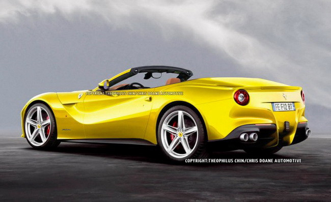 F12 Berlinetta Spyder được cho là sẽ sử dụng công nghệ và kết cấu mui gấp của siêu xe 458 Spyder. Bộ mui gấp cứng trên siêu xe F12 Berlinetta Spyder sẽ chỉ bổ sung 25 kg vào tổng trọng lượng. Với sức mạnh và thiết kế khí động học tối ưu, siêu xe F12 Berlinetta Spyder hoàn toàn có thể trở thành siêu xe mui trần nhanh nhất của Ferrari trong tương lai không xa. F12 Berlinetta Spyder được cho là sẽ sử dụng công nghệ và kết cấu mui gấp của siêu xe 458 Spyder. Bộ mui gấp cứng trên siêu xe F12 Berlinetta Spyder sẽ chỉ bổ sung 25 kg vào tổng trọng lượng. Với sức mạnh và thiết kế khí động học tối ưu, siêu xe F12 Berlinetta Spyder hoàn toàn có thể trở thành siêu xe mui trần nhanh nhất của Ferrari trong tương lai không xa.