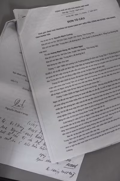 Đơn tố cáo của ông Cường gửi tới CQĐT.