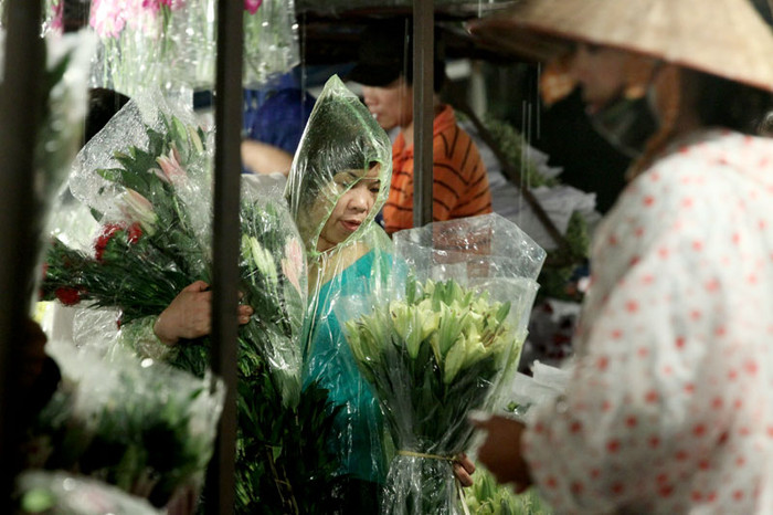 Chỉ sau khoảng hơn một giờ đồng hồ, chợ đông nghịt người đổ về đây để bán - mua hoa. Chỉ sau khoảng hơn một giờ đồng hồ, chợ đông nghịt người đổ về đây để bán - mua hoa.