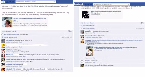 Đã có rất nhiều tatuts với hàng trăm lượt chia sẻ, hàng ngàn comment bày tỏ sự căm phẫn về hành vi man rợ của hung thủ.