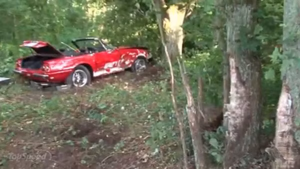 Siêu xe hiếm Ferrari 365 GTS / 4 bị hư hỏng nghiêm trọng sau khi đâm vào gốc cây.