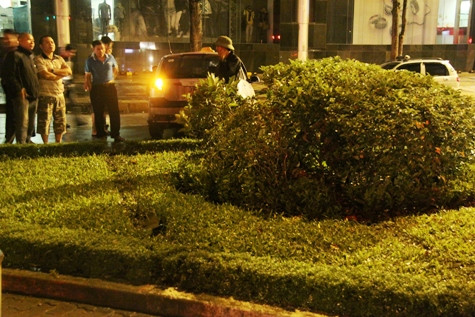 Sau khi lao lên vườn hoa, giải phân cách trước cửa tòa nhà Parkson, chiếc taxi của hãng Hải Đăng mới chịu dừng lại. Sau khi lao lên vườn hoa, giải phân cách trước cửa tòa nhà Parkson, chiếc taxi của hãng Hải Đăng mới chịu dừng lại.
