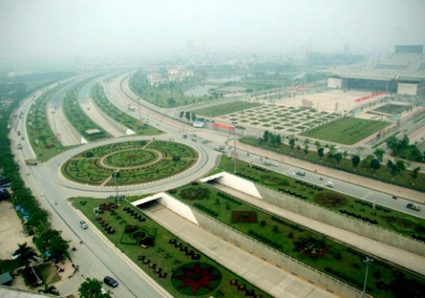 Đại lộ Thăng Long. (Ảnh VNE) Đại lộ Thăng Long. (Ảnh VNE)