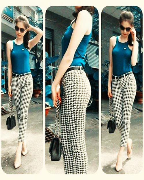 Ngọc Trinh và Thanh Hằng cùng đụng hàng kiểu quần họa tiết răng cưa Ngọc Trinh và Thanh Hằng cùng đụng hàng kiểu quần họa tiết răng cưa