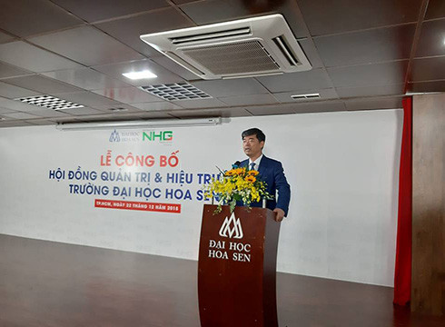 Phó Giáo sư Thái Bá Cần - tân Chủ tịch Hội đồng Quản trị của Trường Đại học Hoa Sen (ảnh: P.L)