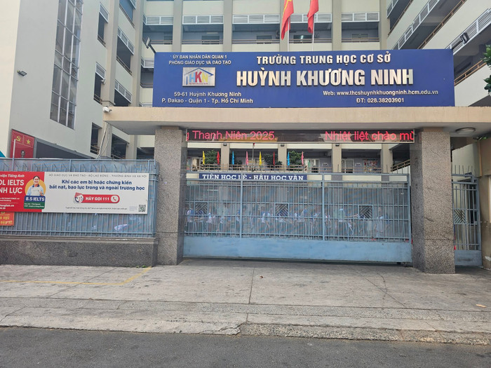 Trường trung học cơ sở Huỳnh Khương Ninh, Quận 1, Thành phố Hồ Chí Minh (ảnh minh họa: V.D) gdvn_THCSHuynhKhuongNinh.jpg