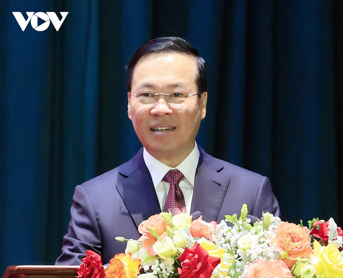 Chủ tịch nước Võ Văn Thưởng phát biểu tại lễ khai giảng. Chủ tịch nước Võ Văn Thưởng phát biểu tại lễ khai giảng.