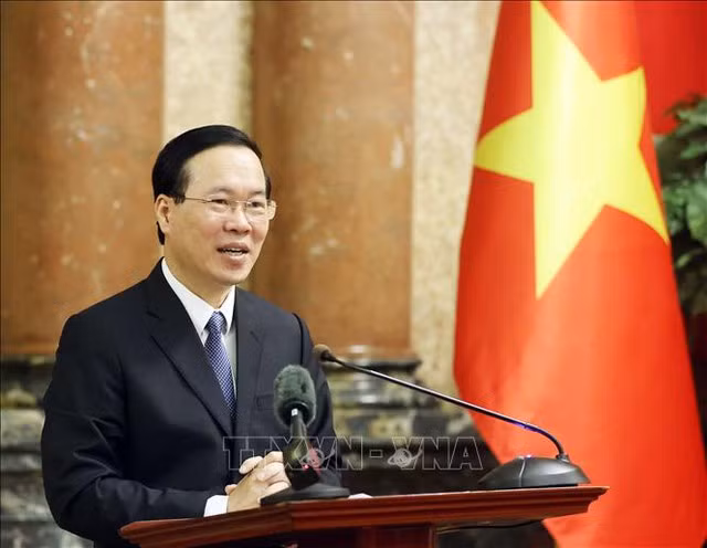 Chủ tịch nước Võ Văn Thưởng gửi thông điệp tới Hội nghị Nghị sĩ trẻ toàn cầu lần thứ 9. Ảnh: TTXVN
