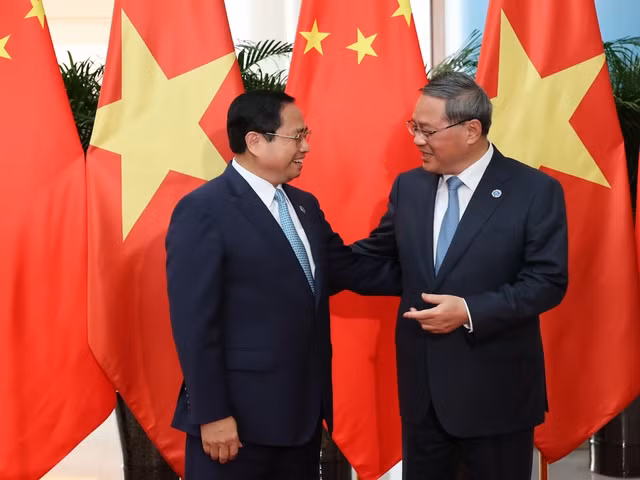 Thủ tướng Phạm Minh Chính và Thủ tướng Trung Quốc Lý Cường hội đàm trong không khí chân thành, hữu nghị, tin cậy và cởi mở. Ảnh: VGP/Nhật Bắc