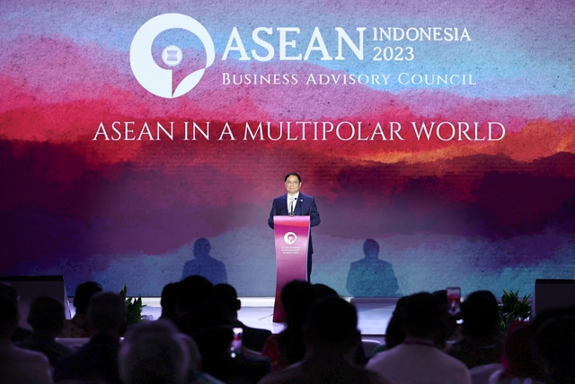 Thủ tướng Chính phủ Phạm Minh Chính phát biểu tại ASEAN BIS 2023. Ảnh: VGP/Nhật Bắc Thủ tướng Chính phủ Phạm Minh Chính phát biểu tại ASEAN BIS 2023. Ảnh: VGP/Nhật Bắc