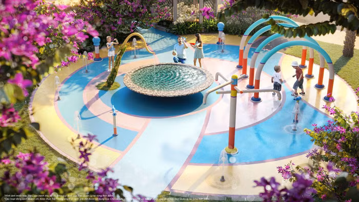 Sân chơi nội khu The Zurich giúp trẻ thư giãn, vận động, chơi đùa rèn luyện sức khỏe thể chất, tinh thần.