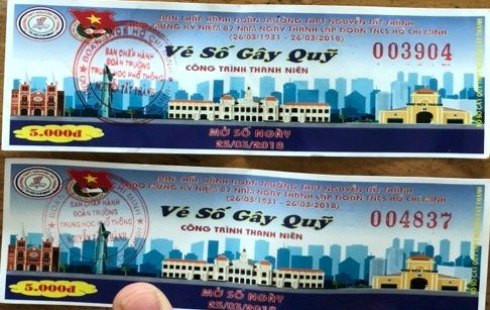 Vé số mà Trường Nguyễn Tất Thành phát hành trong học sinh dịp thành lập Đoàn vừa qua (ảnh: CTV) Vé số mà Trường Nguyễn Tất Thành phát hành trong học sinh dịp thành lập Đoàn vừa qua (ảnh: CTV)